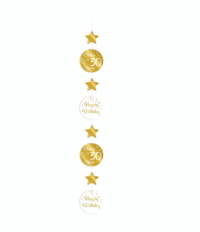 Paperdreams - Hangende decoratie Gold/White 30 jaar