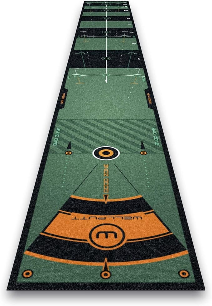 Putting Mat Golf Training – 4 Meter – Groen – Golf Putting Trainer voor Thuis & Kantoor – Inclusief Richtlijnen