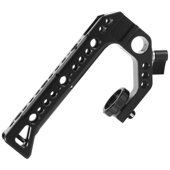 Universele Camera Hefhandgreep Aluminiumlegering met 4 Cold Shoe Mount 14 38 Inch Schroefgat black