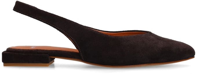 Manfield - Dames - Bruine suède slingbacks - Maat 39