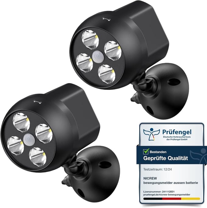 Draadloze LED Buitenlamp met Bewegingssensor - 2 Stuks