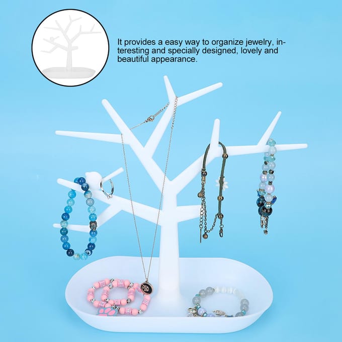 Sieraden Oorbellen Armband Ringen Ketting Houder Display Show Standaard Rek Organizer (Wit) wit