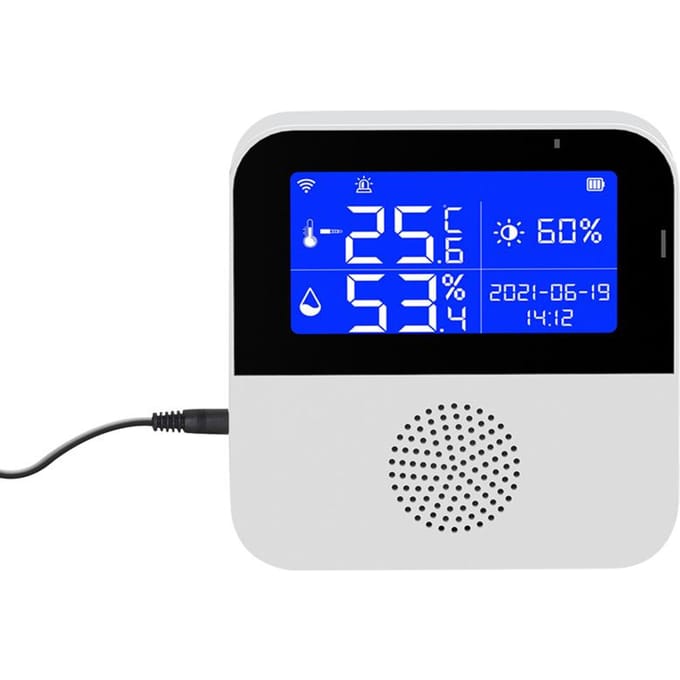 Tuya WIFI Intelligente Temperatuur Vochtigheidssensoren Intelligent Huis Desktop Kantoor Hotel wit