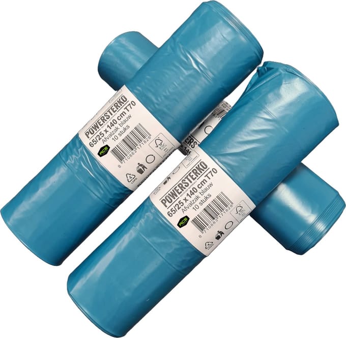 containerzak/klikozak rol a 10 stuks 65/25x140cm blauw