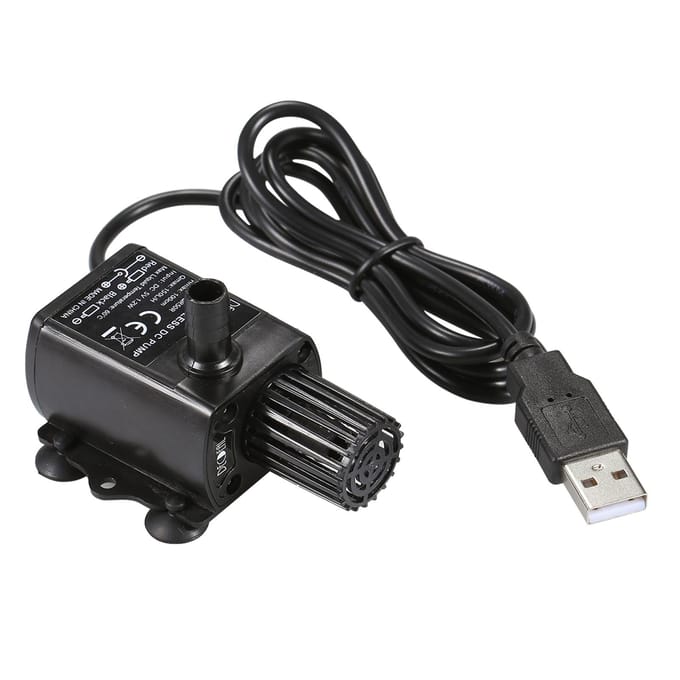 Pompe à eau sans brosse USB avec buses crépine Ultra-silencieuse Mini DC5V Micro eau sans brosse noir