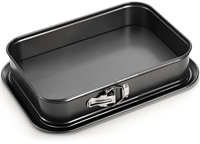 Rechthoekige Springvorm Cakepan met Afneembare Bodem – Antiaanbak Bakvorm 35,5 x 22,9 cm