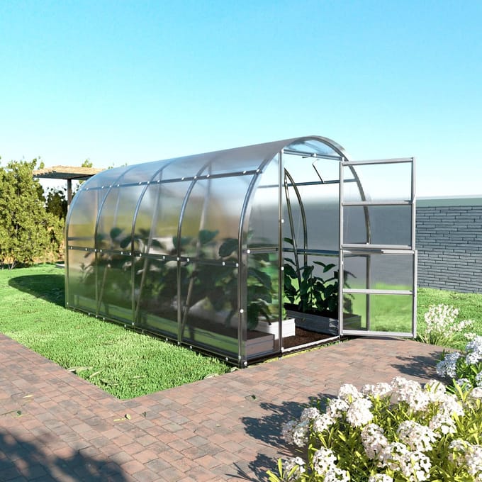 KLASIKA SLIM Tuinkas - 2 x 4 m (8 m²) - 4 mm Dikte - Kweekkas - Polycarbonaat afdekking