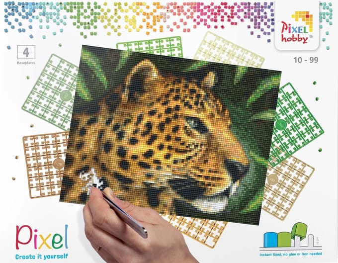 Pixelhobby Classic Luipaard - 20 x 25 cm - Bestaat uit 4 basisplaten
