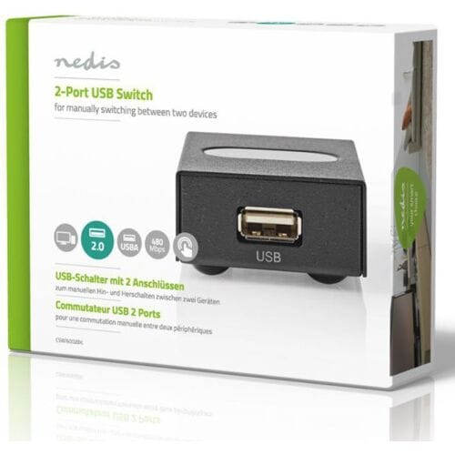 Nedis USB-A naar 2x USB-B Female Switch-Standaard (PC) Gebruikt