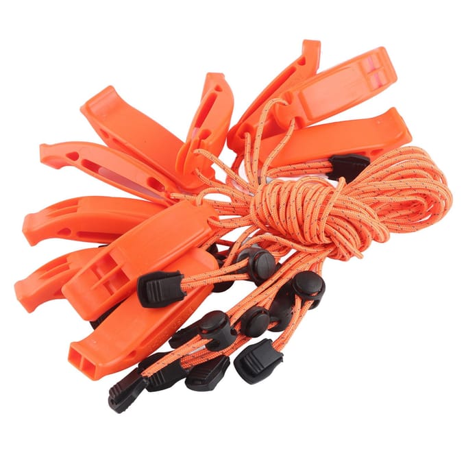 10 Stuks Veiligheidsfluitje Noodfluitje Met Touw Oranje Voor Kamperen Wandelen Jagen Vissen orange