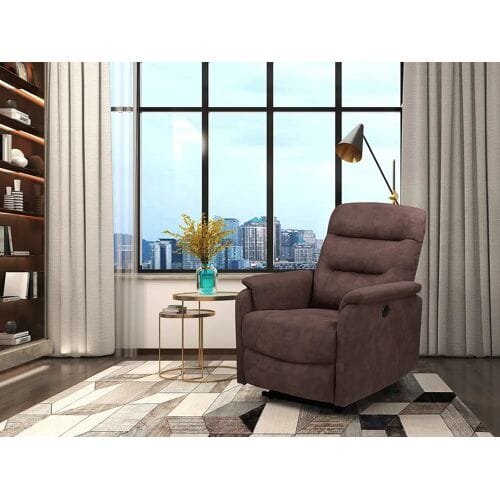 Loft24 Coullon   Relaxfauteuil met elektrische functie in Microfiber Donkerbruin