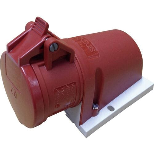 CEE WCD 16A 5 polig bus - opbouw 16A 5P - 1 stuk - rood IP44 kunststof