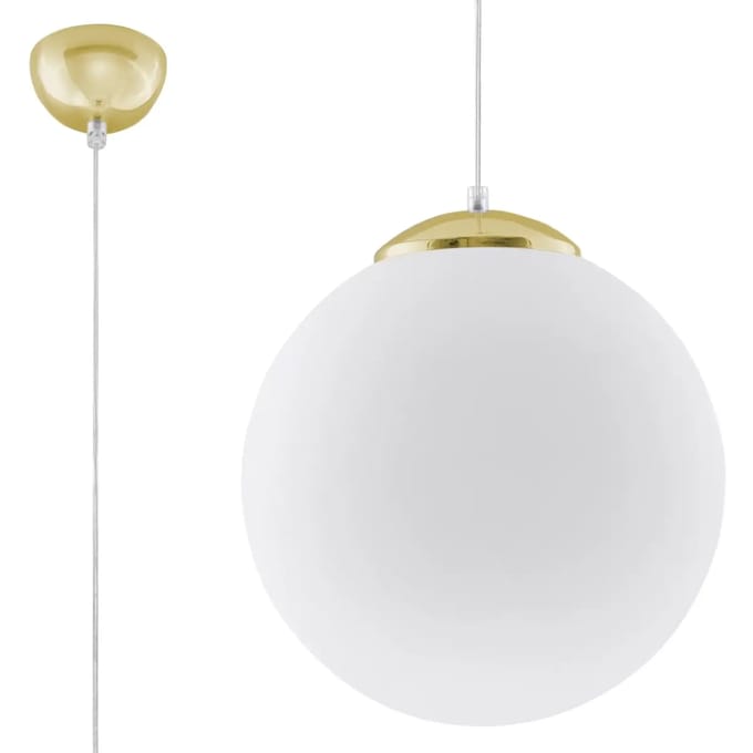 Sollux Lighting Hanglamp Ugo - 120x30x30cm - E27 - wit goud - staal/glas