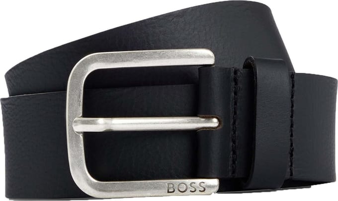 BOSS Leren Riem Janni Sz40 Leather Belt W80 Black Zwart