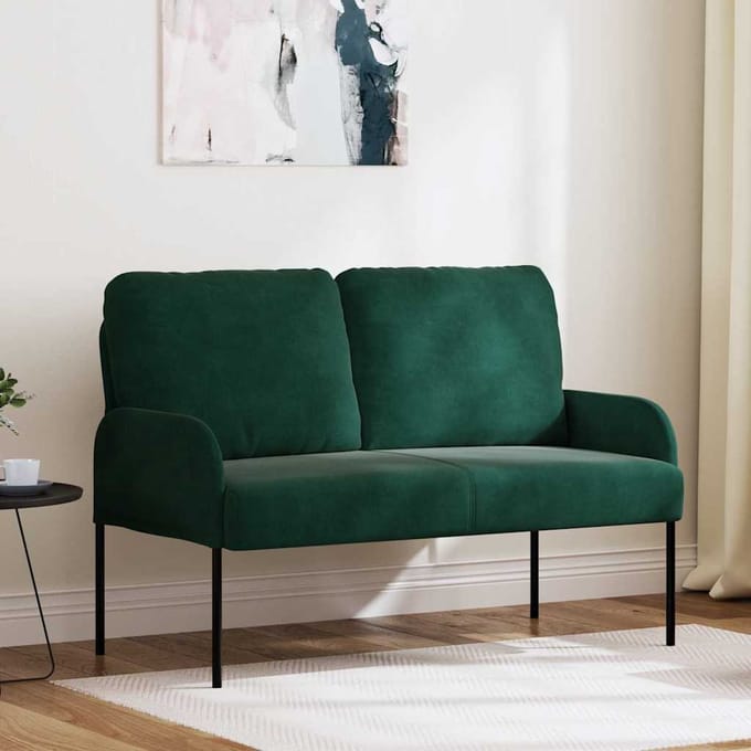 vidaXL - Banken - met - kussen - 110cm - Donkergroen - Multiplex