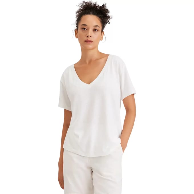 Dockers Deep T-shirt Met Korte Mouwen En V-hals Wit S Vrouw
