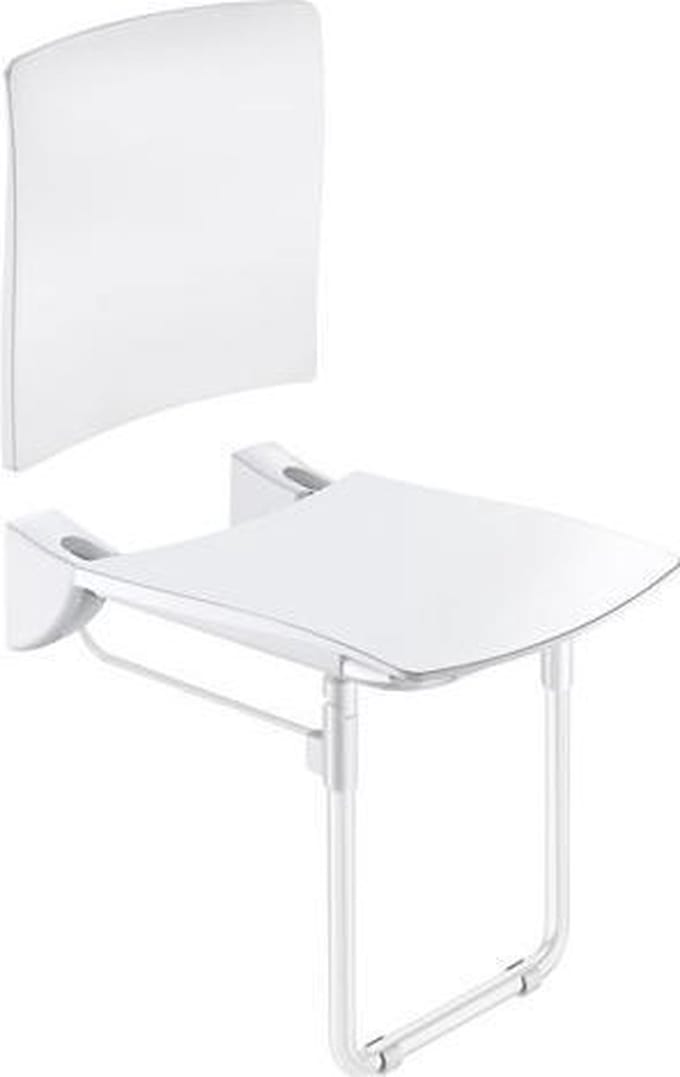 Opklapb. douchezitje extra comfort + rugsteun + voet epoxy