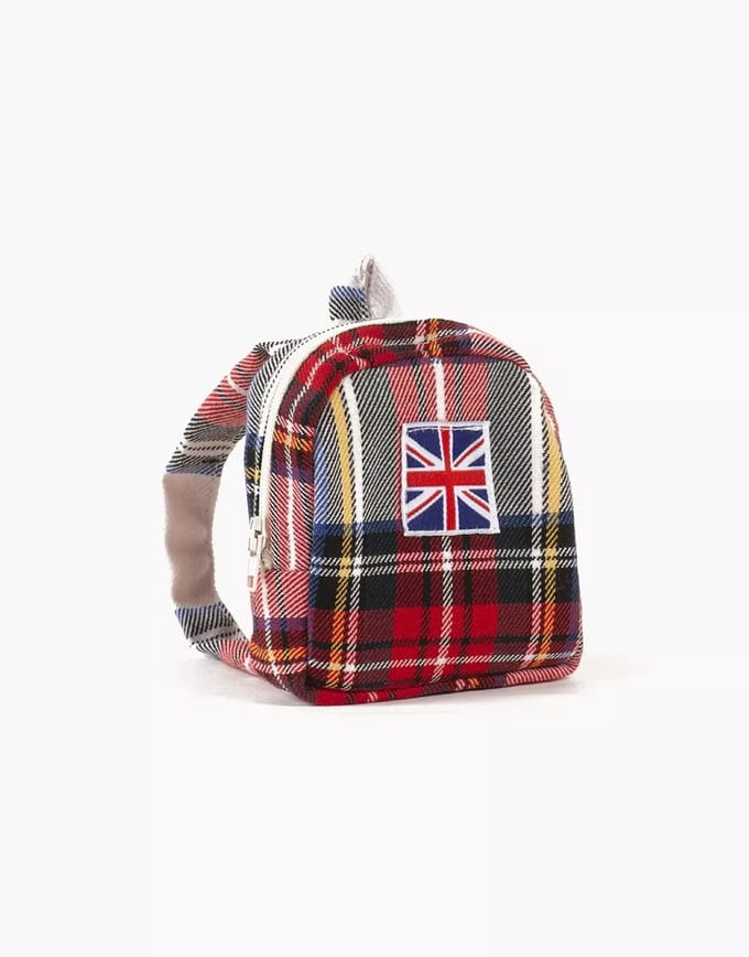 Minikane Poppenrugtas Rood-Wit Geruit 34 cm