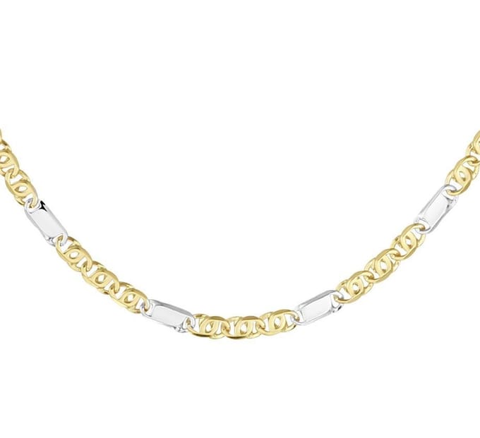 YO&NO - Ketting - Bicolor goud -  Valkenoog -  4,2 mm -  50 cm - 585 goud