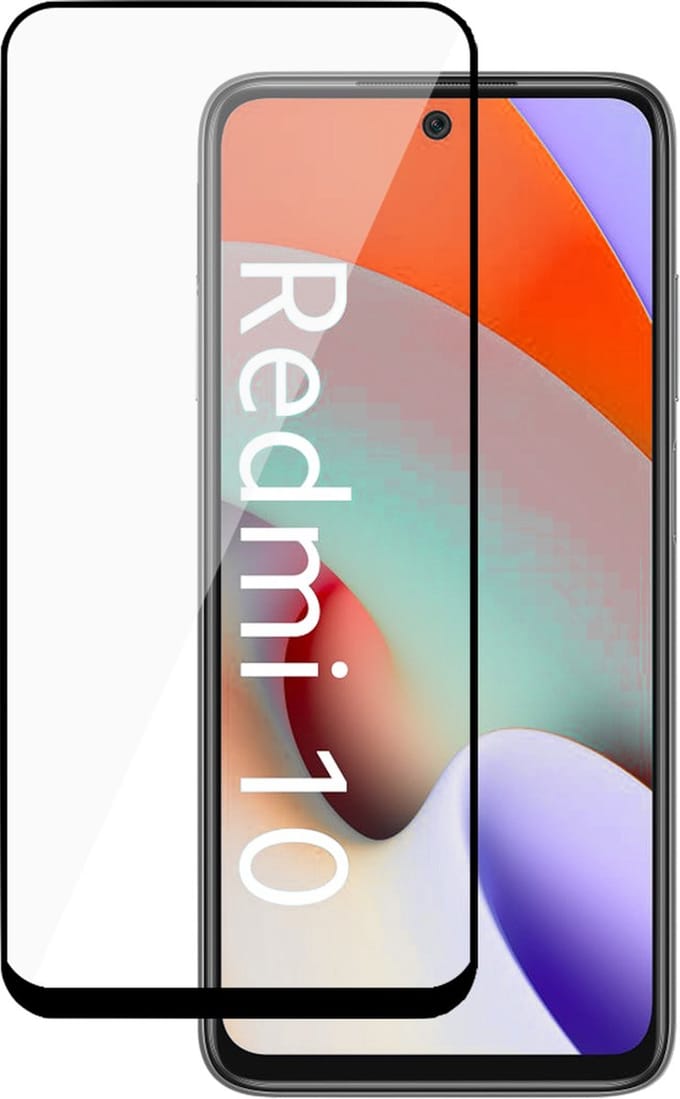 Full Screenprotector Glas geschikt voor Xiaomi Redmi 10 - Beschermglas Screen Protector Glas