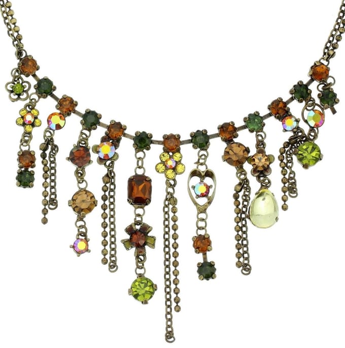 Behave - Groene Ketting met Steentjes - 41 cm