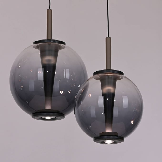 LED hanglamp PURE E-Infinity, grijs/rookgrijs, Ø 50 cm, CCT