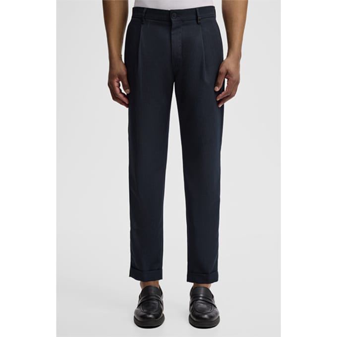 Bandplooibroek Louis, marineblauw