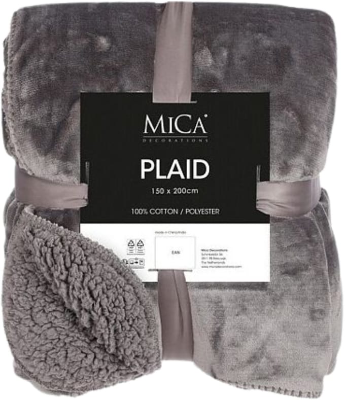 Mica Decorations Mardy Fleece Plaid - L200 x B150 cm - Polyester - Antraciet
