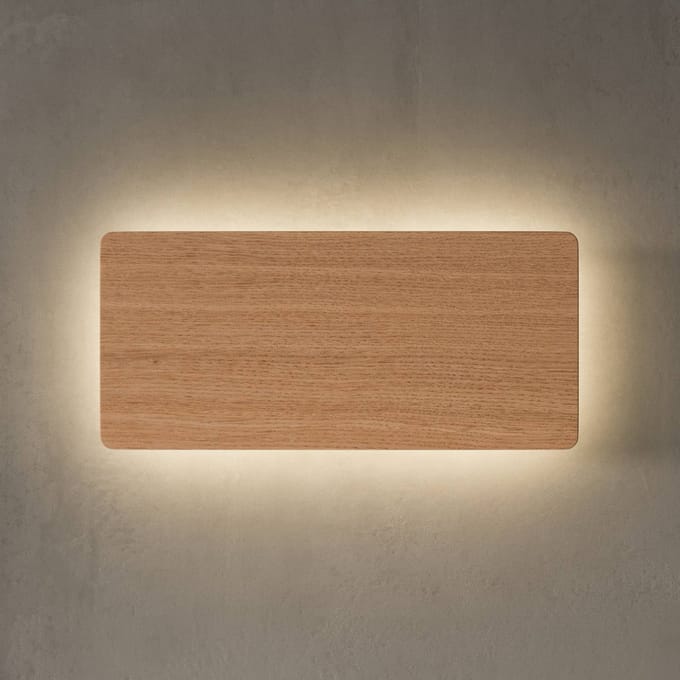 Envostar Tavola wandlamp, eikenhout, 35x16cm