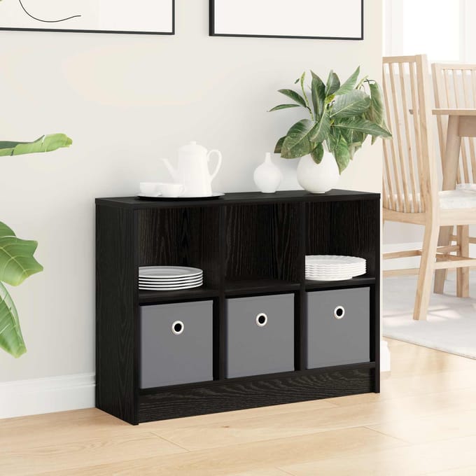 vidaXL - Dressoir - Zwart - Eiken - 73,5 - x - 22,5 - x - 53,5 - cm