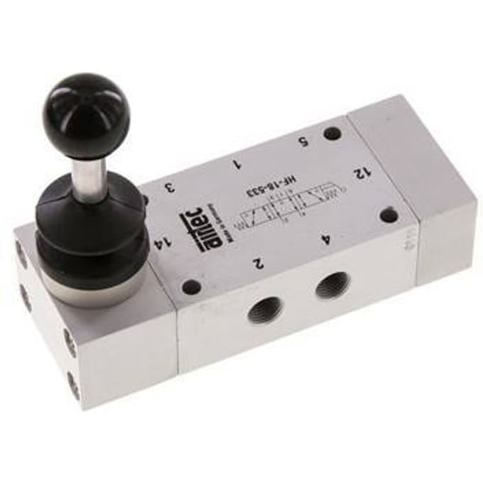 5/3 G1/8'' Middenuitlaat Handbediend Hefboom Ventiel 0-10bar/0-140psi Airtec
