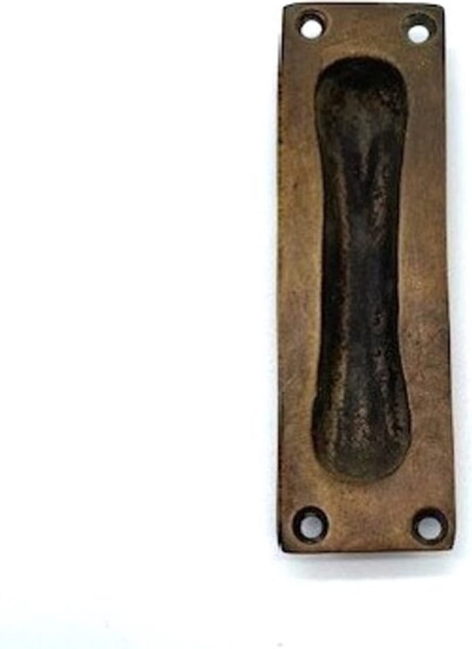 Schuifdeurgreep Messing Antiek 28x95mm