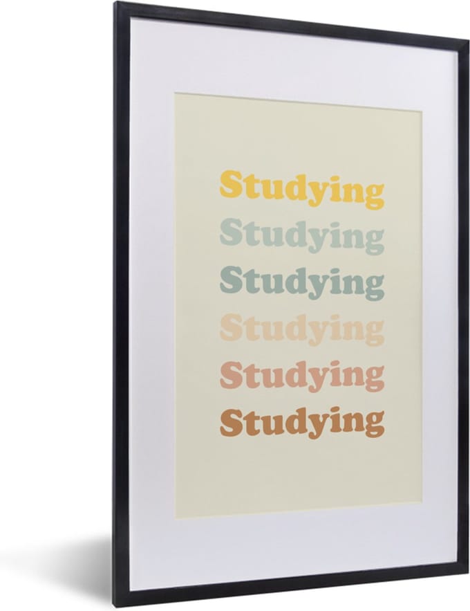 Fotolijst incl. Poster - Quotes - Studeren - Student - 40x60 cm - Posterlijst