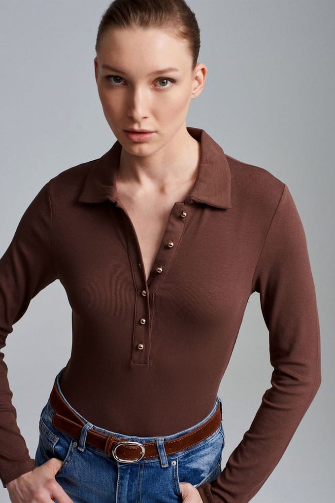 Dames Slim-fit Polo Blouse