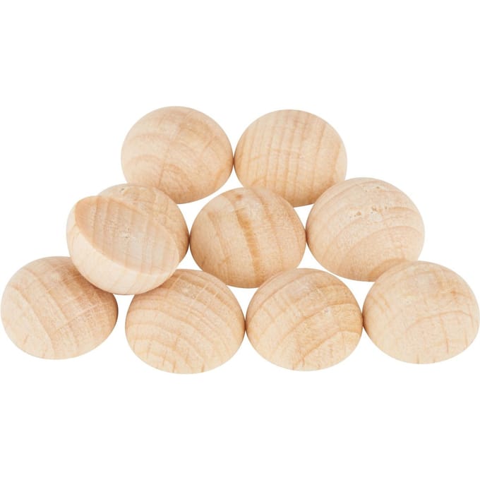 VBS Houten halve bollen zonder gat, 10 stuks - Ø 10 mm