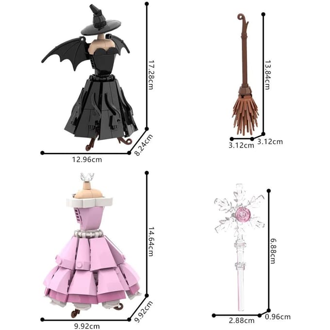 Gobricks MOC Film Wicked Timeless Kit Blokken Glinda Elphaba Bouwstenen Speelgoed Cadeau black