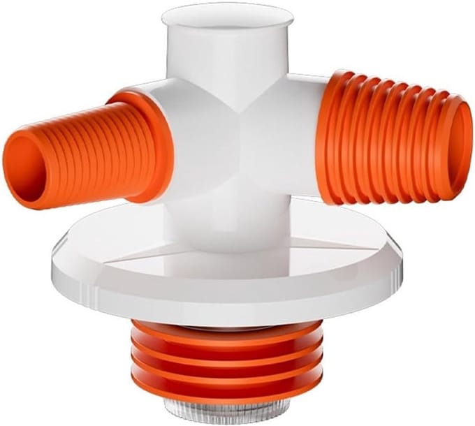 Afvoeradapter voor wasmachineafvoerslang-Vloerafvoerverbinding-ABS lichaam met afdichtring-Wit-Geschikt voor wasmachineafvoer