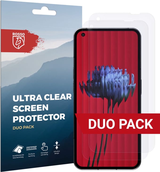 Rosso Screen Protector Ultra Clear Duo Pack Geschikt voor Nothing Phone (1) | TPU Folie | Case Friendly | 2 Stuks