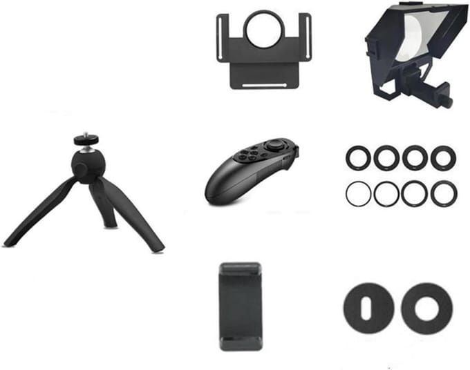 Teleprompter Mini - Opname Hulpmiddel - Video Opnames - Universele Camera Adapter - 155x145 mm - Zwart