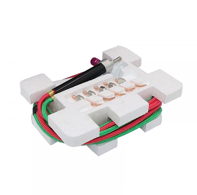 Dailygoods- Gasbrander Mini - Zuurstoflasbrander met 5 Sproeiers - Micro Lasbrander - Laspistool - Geschikt voor Industriële Brandgassen - Afmetingen 8,4 cm koplengte