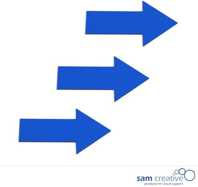 Sam Creative Magnetisch symbool Whiteboard - Pijl - 6x10cm - Blauw - 10 stuks - Whiteboard Magneten