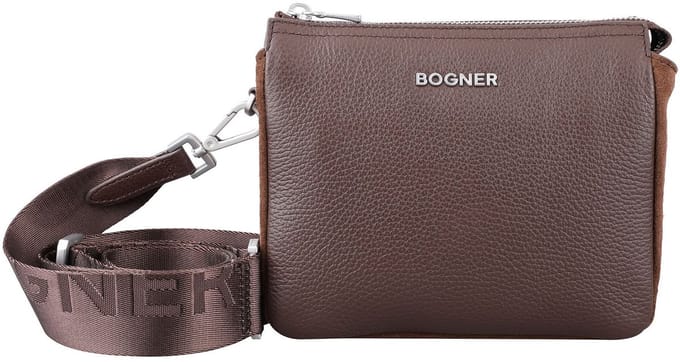 Bogner Leren Schoudertas Banff Gulia Shoulderbag Darkbrown Donkerbruin