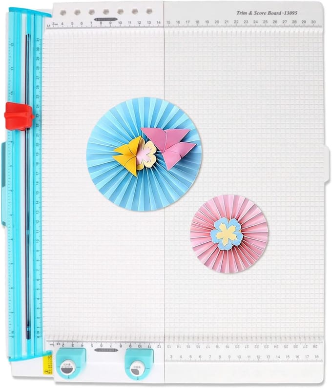 Papier Trimmer Scorebord - Multifunctioneel Knutselgereedschap - Kaarten Maken - Opvouwbaar Compact Ontwerp - 31cm Snijbreedte - Wit