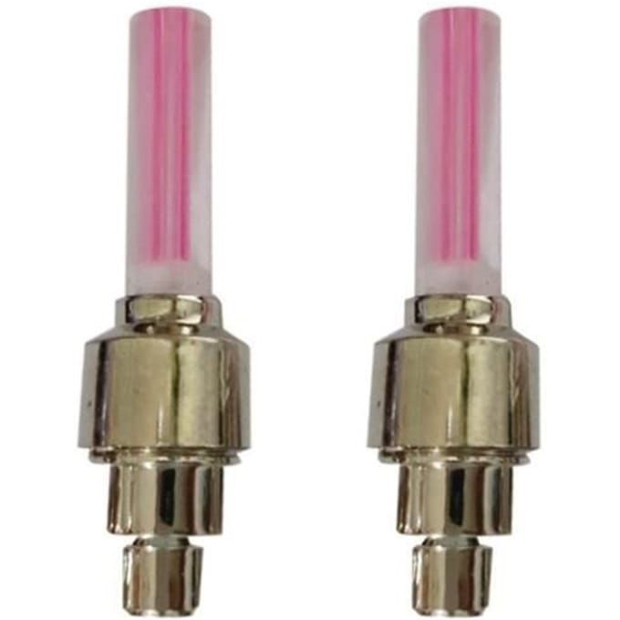 Bouchon de Valve à Air - Pink - 2 pièces - Lampe LED - Décoration de vélo - Mixte rose