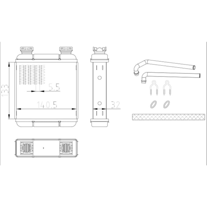 Warmtewisselaar, interieur verwarming NRF 54411
