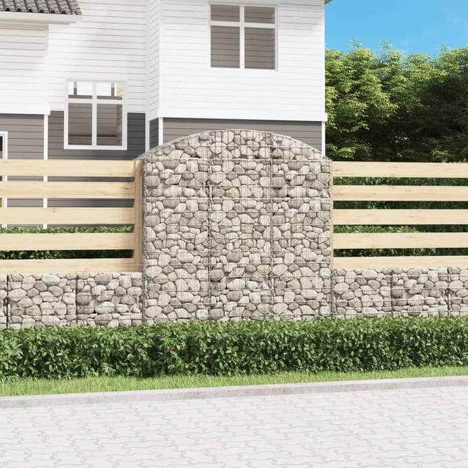 vidaXL - Schanskorf - gewelfd - 150x50x160/180 - cm - gegalvaniseerd - ijzer