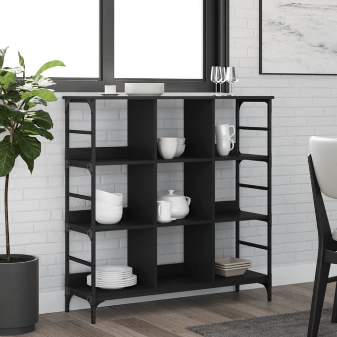 vidaXL - Dressoir - 102x32x103,5 - cm - bewerkt - hout - zwart
