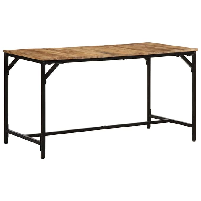 vidaXL - Eettafel - 140x70x75 - cm - massief - hout - ruw - mangohout