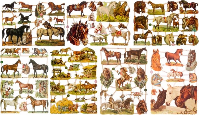 Poëzieplaatjes - 7 vellen - plaatjes - hobby - creatief - decoupage - knutselen - scrapboek