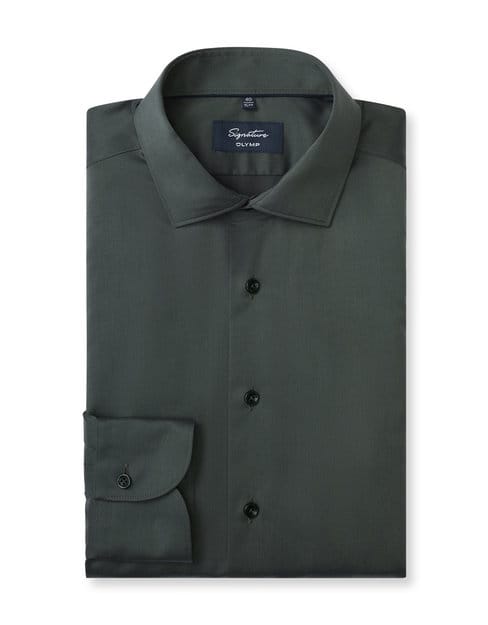 OLYMP Signature Overhemd, Tailored Fit, Signature Kent, Groen